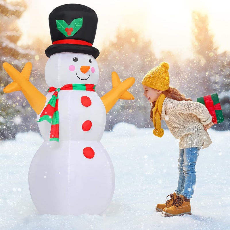 GOOSH 5 FT Christmas Snowman Inflatable Decoration Blow Up Snowman Outdoor Christmas Yard Decoration with Branch Hand Blow Up Holiday Indoor Outdoor Party Garden Yard Decoration - Image 3